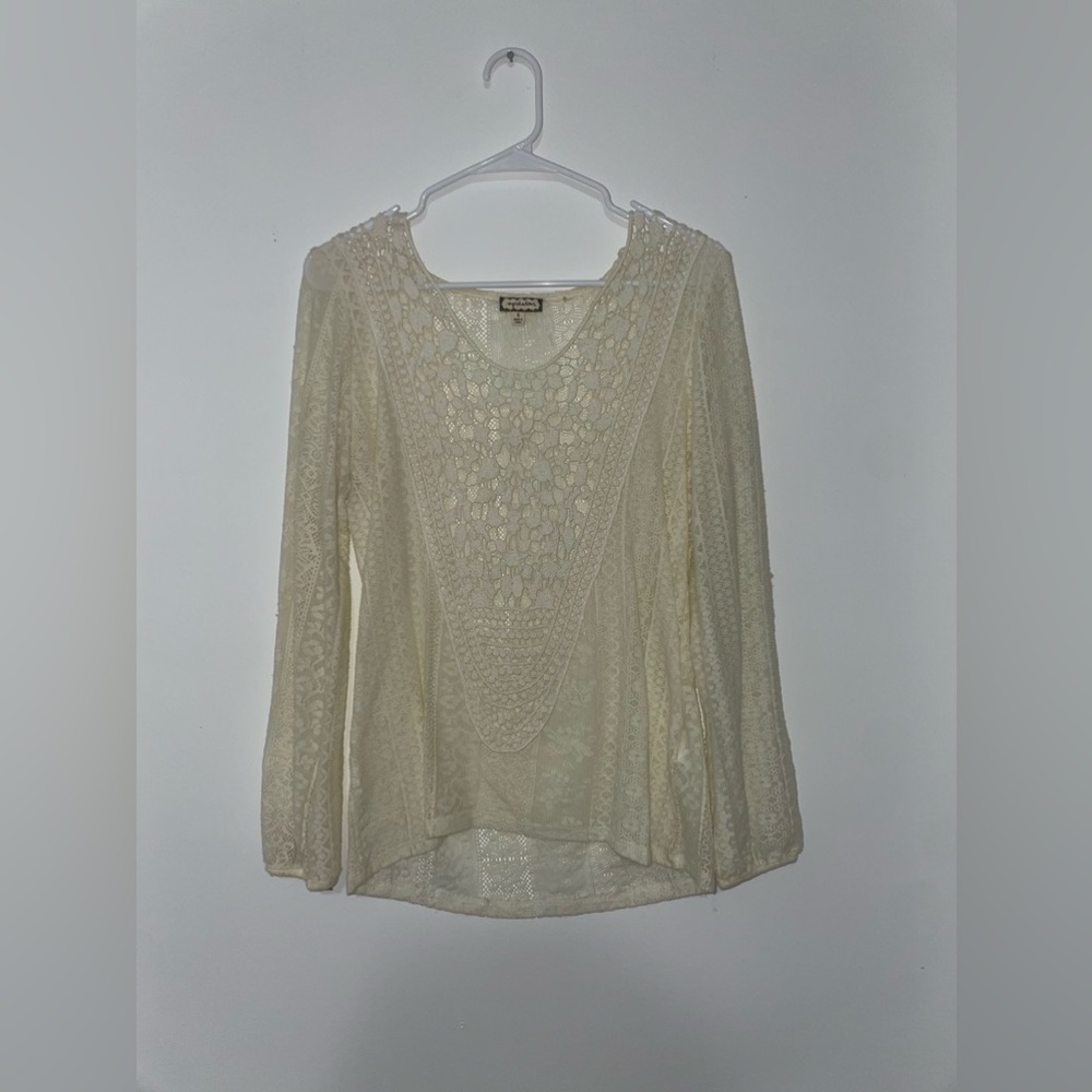 Size S Crochet Long Sleeve Top